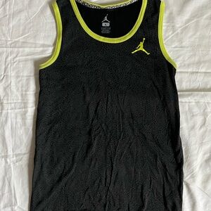 Jordan Tank Top Youth Large (Fits Men's S/XS) Black Elephant Print Cement Neon